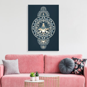 Impressão Em Tela Natividade Santa Estrela do Mandala Ornamental Mar