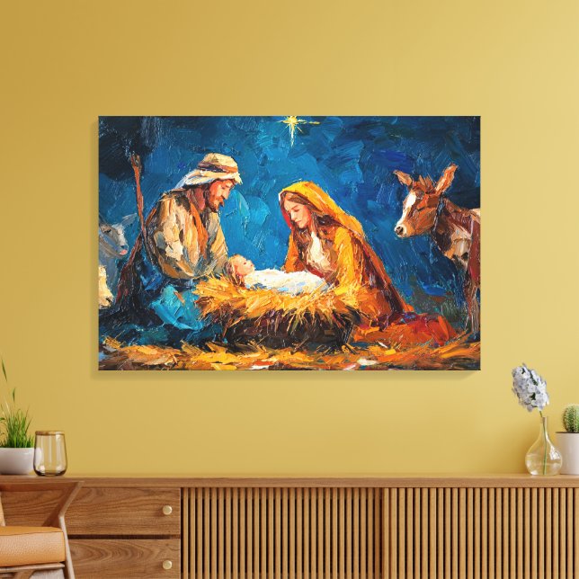 Impressão Em Tela Nativity Scene, beautiful illustration, (Insitu(Sala de estar))