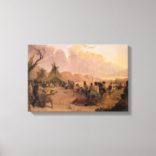 Impressão Em Tela Nativo americano do vintage, dança da medicina po