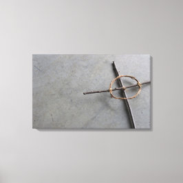 Impressão Em Tela Natureza Art Celtic Cross Cinzas Fundo