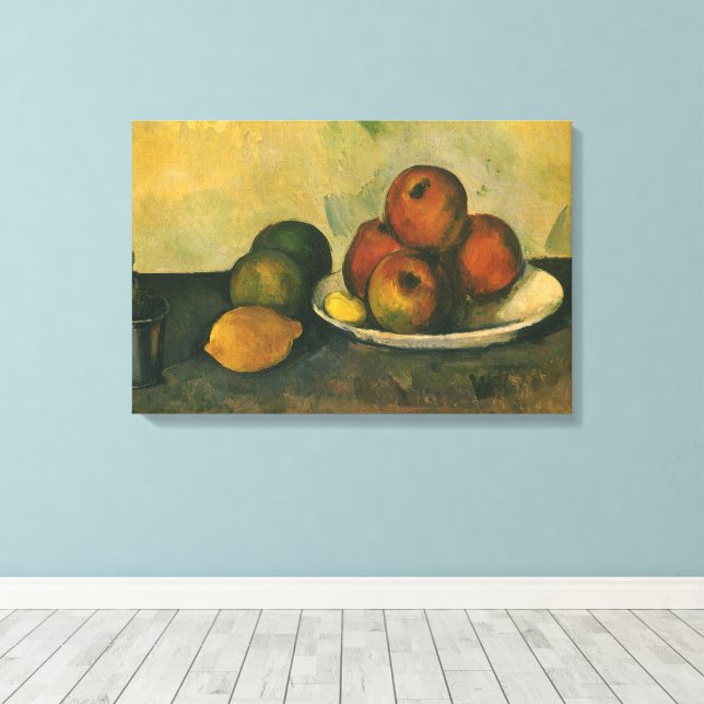 Impressão Em Tela Natureza Morta com Maçãs por Paul Cezanne (Insitu(piso de madeira))