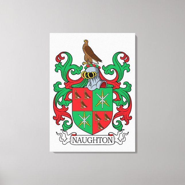 Impressão Em Tela Naughton Family Crest (Frente)