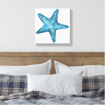Nautical Watercolor Blue Starfish