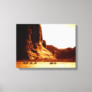 Impressão Em Tela Navajo Riders Em Canyon De Chelly 1904 Por Edward