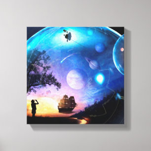 Impressão Em Tela Nave espacial do explorador dos trabalhos de arte