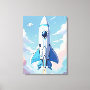 Impressão Em Tela nave espacial voando no céu