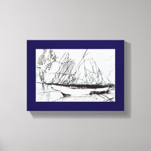 Impressão Em Tela Navegação de Navio de Teia de Aranha Arte Digital 
