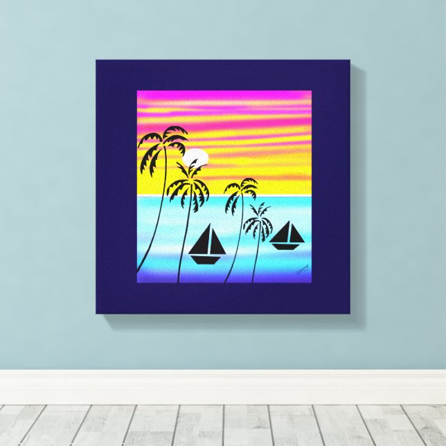 Impressão Em Tela Navegação tropical incrível e cega (Insitu(piso de madeira))