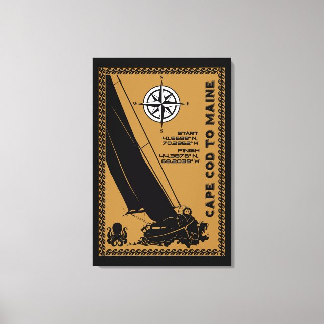 Impressão Em Tela Navegando de Cape Cod ao Maine (Frente)