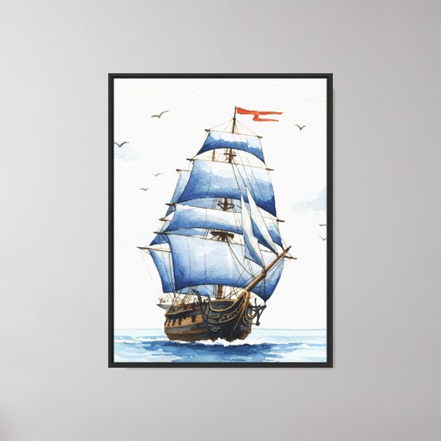 Impressão Em Tela Navio à vela (Frente)