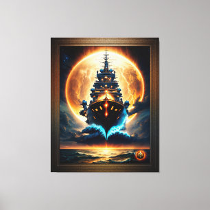 Impressão Em Tela Navio Fantástico Galático dos Mares por Xzendor7
