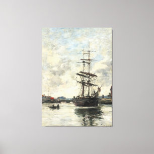 Impressão Em Tela Navio no Touques Eugene Boudin (Francês, 1824-189