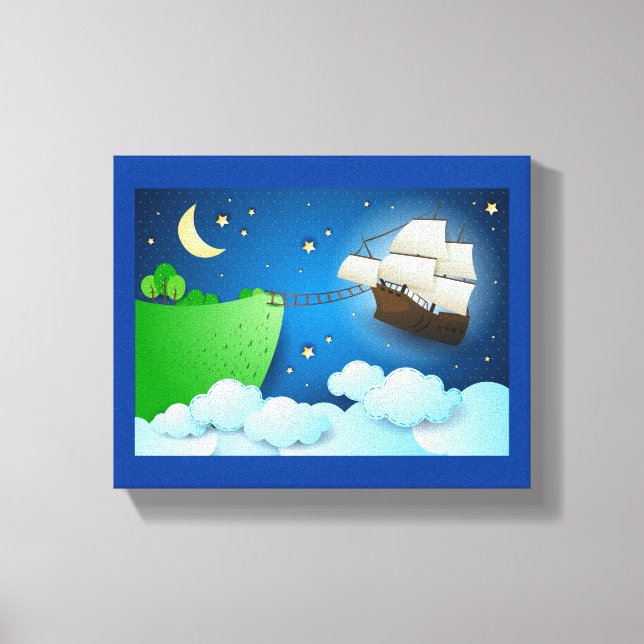 Impressão Em Tela Navio voador no desembarque (Frente)