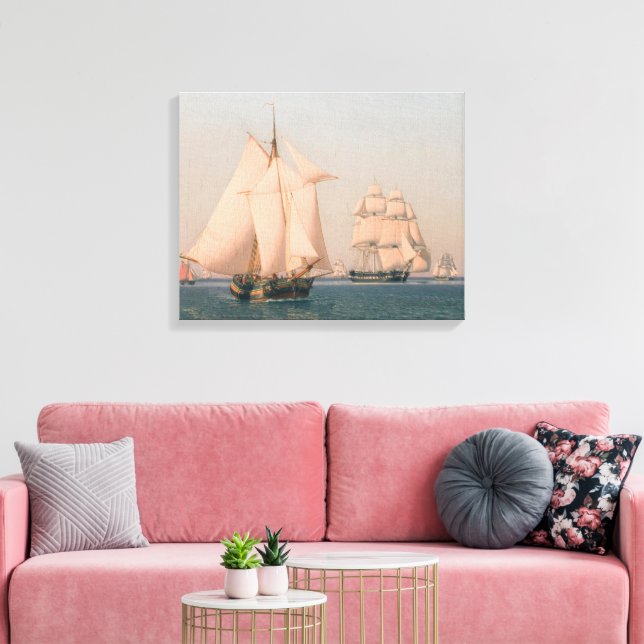 Impressão Em Tela Navios à vela em uma brisa suave (Insitu(Sala de estar))
