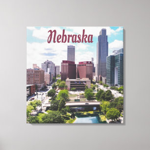 Impressão Em Tela Nebraska City Skyline Omaha