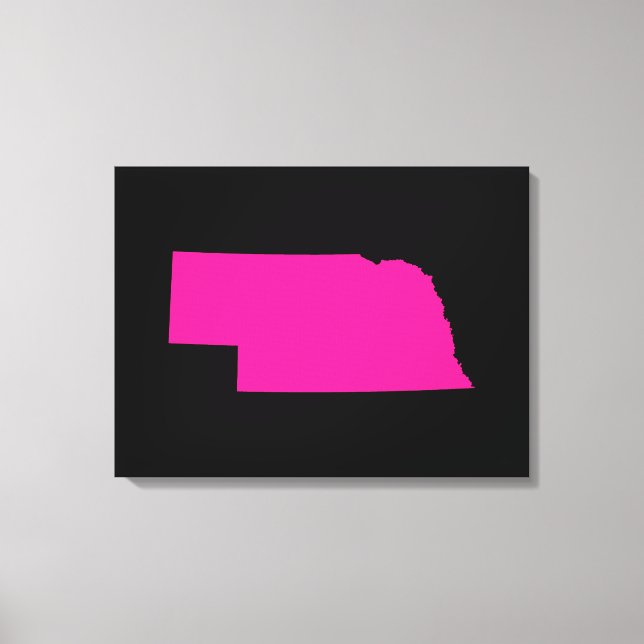 Impressão Em Tela Nebraska em Rosa (Frente)