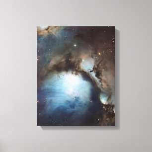 Impressão Em Tela Nebulosa Órion Astronomia azul marrom bege céu est