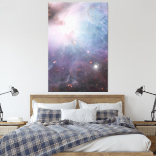Impressão Em Tela Nebulosa Órion Astronomia azul marrom bege céu est