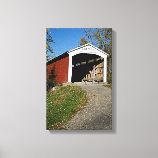 Impressão Em Tela Neet Covered Bridge Parke County Indiana (Frente)