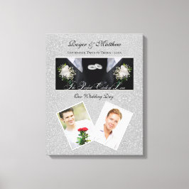 Impressão Em Tela Negra Tuxa Dois Alcates Casados com Fotos