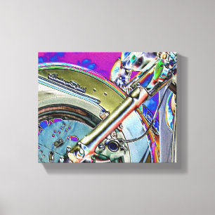 Impressão Em Tela Néon brilhante da arte do motociclista da