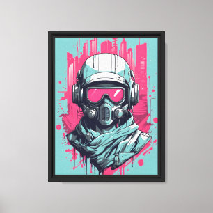 Impressão Em Tela Neon Future Hero