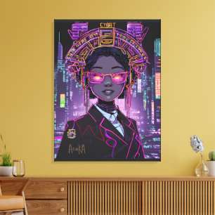 Impressão Em Tela Neon Futuro ID1028