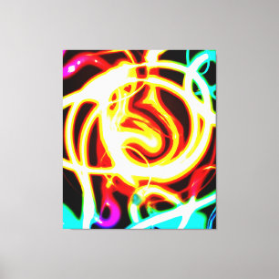 Impressão Em Tela Neon Geométrico Art Design para Suas Necessidades