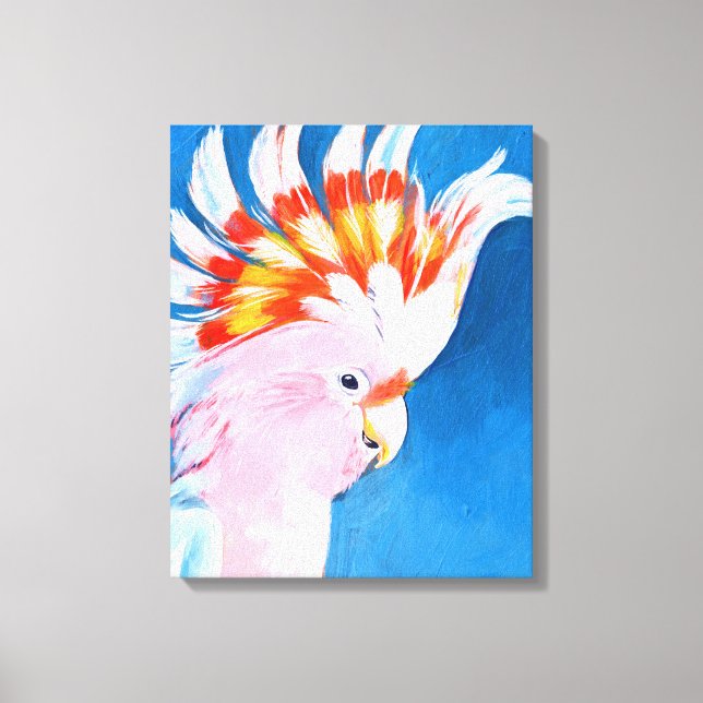 Impressão Em Tela Neon Mohawk - Cockatoo Rosa (Frente)