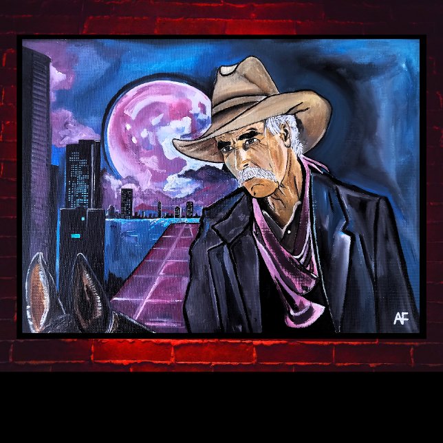 Impressão Em Tela Neon Moon Painting by Alfred Fox (Criador carregado)