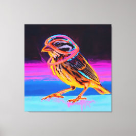 Impressão Em Tela Neon Sparrow com Acentos Brilhantes