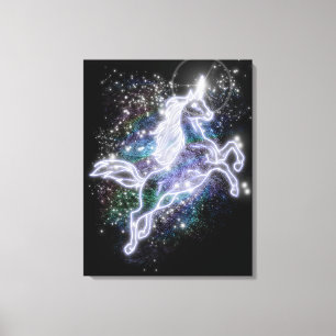Impressão Em Tela Neon Unicorn