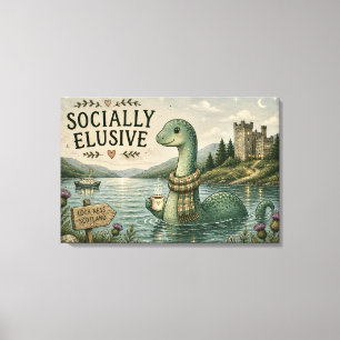 Impressão Em Tela Nessie Esquiva Socialmente Criptídeo Aconchegante 