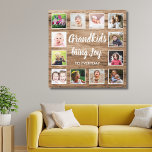 Impressão Em Tela Netos Citam Colagem Fotográfica Rustic Barn Wood 1<br><div class="desc">Uma arte de canvas de colagem de fotos rústicas em madeira com uma bela citação "Netos trazem alegria para o dia a dia".Personalize com 12 fotos da família para torná-la um presente memorável para os avós.</div>