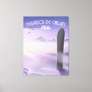 Impressão Em Tela Nevados de Chillan, poster de Snowboard do Chile.