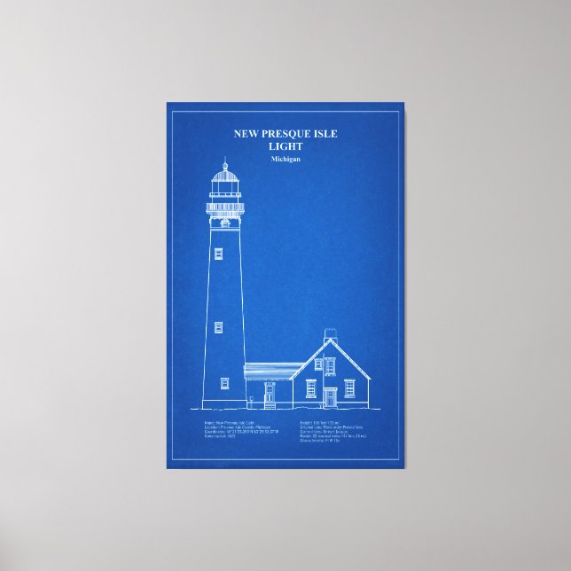 Impressão Em Tela New Presque Isle Lighthouse - Michigan - AD (Frente)