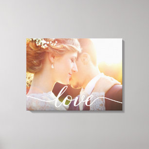 Impressão Em Tela Newlyweds: Escrita Personalizada Foto do Amor