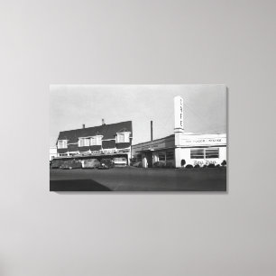 Impressão Em Tela Newport, Oregon View of Bay Way Caf � Fotografia