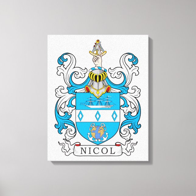 Impressão Em Tela Nicol Family Crest (Frente)