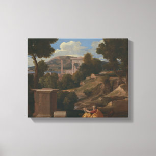 Impressão Em Tela Nicolas Poussin - Paisagem com John Santo
