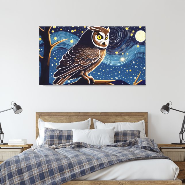 Impressão Em Tela Night Owl  (Insitu(Quarto))
