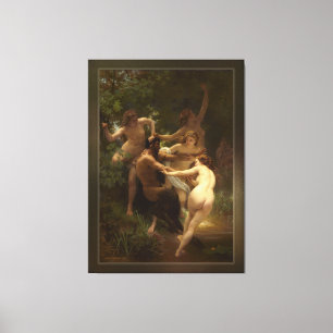 Impressão Em Tela Ninfas e Satyr por William-Adolphe Bouguereau