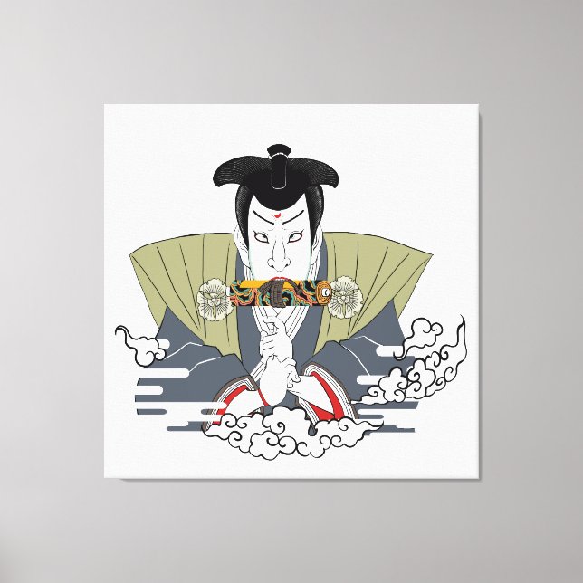 Impressão Em Tela Ninja Ukiyo-e Art (Frente)