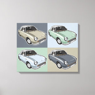 Impressão Em Tela Nissan Figaro em quatro cores