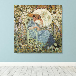 Impressão Em Tela No Jardim, Giverny de Frederick Frieseke