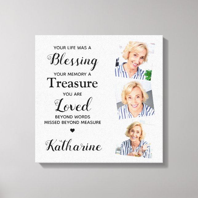 Impressão Em Tela No Loving Memory Marble Memorial Keepsasaame Foto (Frente)