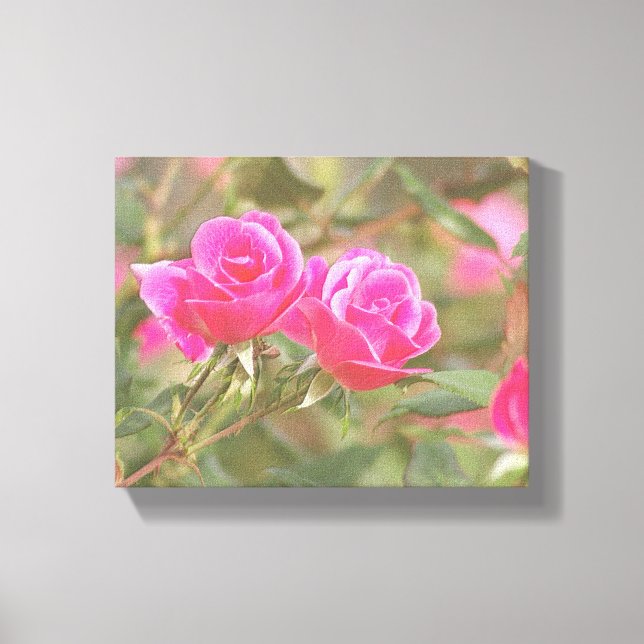 Impressão Em Tela No Meu Jardim, Digitalmente Emboscada Rosa 2 (Frente)