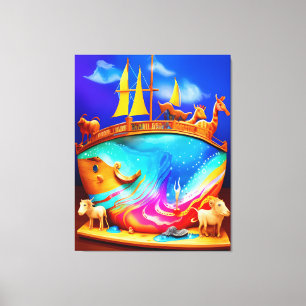 Impressão Em Tela Noah's Ark Cute Child