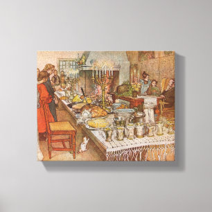 Impressão Em Tela Noite de Natal Carl Larsson 1904