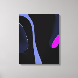 Impressão Em Tela Noite do Cometa: Abstrato azul, roxo e preto